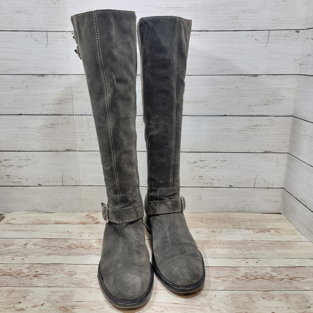 Bettye Muller grey suede tall boots - Picture 10 of 13